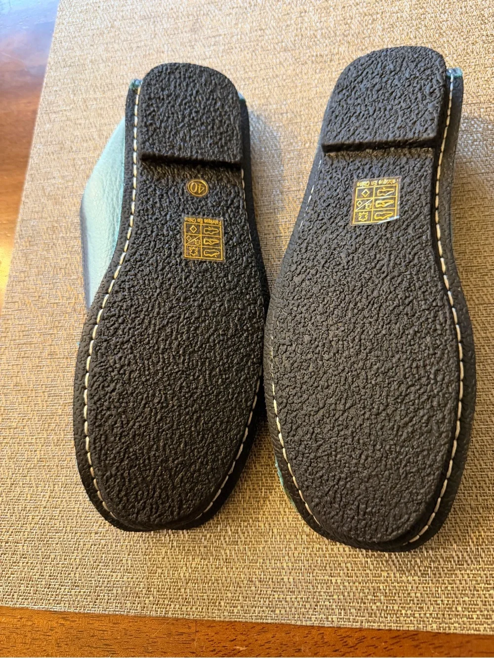 L’Artiste leather flat slip on shoes‎ in blue